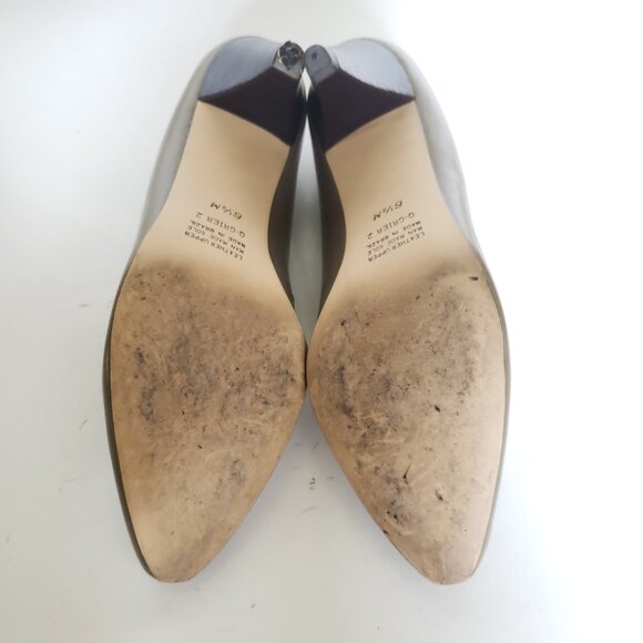 👠 9 West Khaki Leather Pumps - Classic & Comfortable (Size 6.5M) - Picture 6 of 14